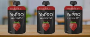 Strawberry yoghurt pouch from Yo Pro